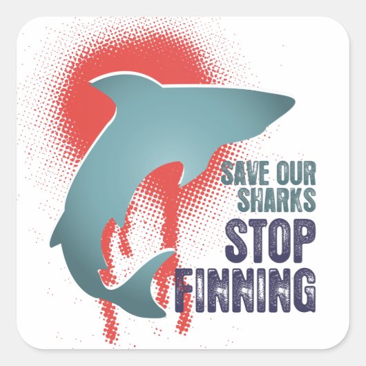 red onze haaien stop met het vinnen van Stickers (Voorkant)