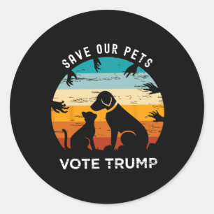 Red onze huisdier stem Trump Grappige kattenliefhe Ronde Sticker