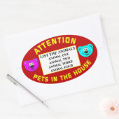 RED ONZE HUISDIEREN OVALE STICKER (Envelop)