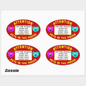 RED ONZE HUISDIEREN OVALE STICKER (Vel)