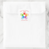 Red onze kinderen Handprints Vierkante Sticker (Tas)
