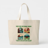 Red onze nationale parken grote tote bag (Achterkant)