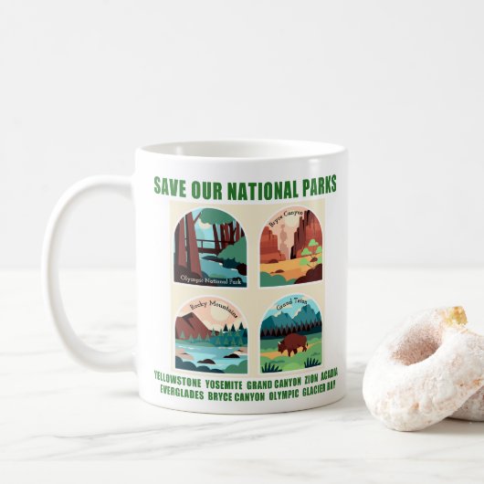 Red onze nationale parken koffiemok (Met donut)