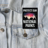 Red onze nationale parken Retro Bison Verken Weers Button (Insitu)