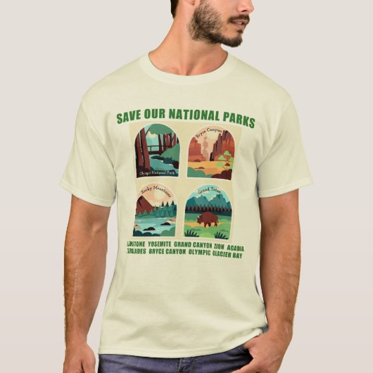 Red onze nationale parken t-shirt (Voorkant)