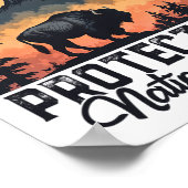 Red onze Nationale Parken Weersta Service Bison Bu Poster (Hoek)