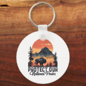 Red onze Nationale Parken Weersta Service Bison Bu Sleutelhanger (Voorkant)