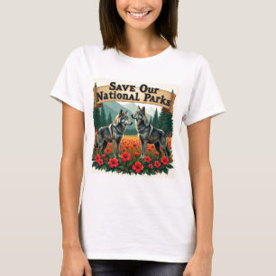 Red onze nationale parken Wolf T-shirt