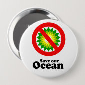 RED ONZE OCEAAN RONDE BUTTON 4,0 CM (Voorkant /achterkant)