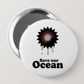 RED ONZE OCEAAN RONDE BUTTON 4,0 CM (Voorkant /achterkant)