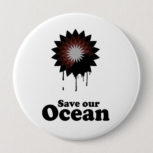 RED ONZE OCEAAN RONDE BUTTON 4,0 CM (Voorkant)