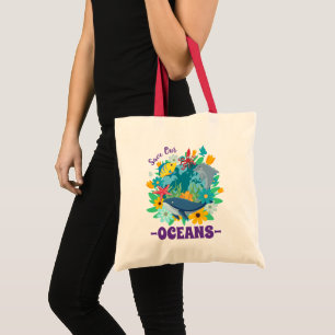 Red onze oceanen Bloem Walvis Kleurrijk ontwerp Aa Tote Bag