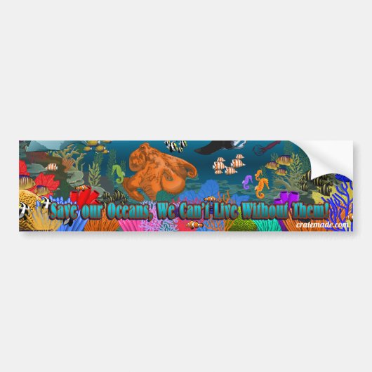 Red onze oceanen bumpersticker 1 (Voorkant)
