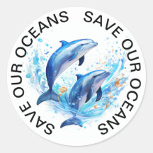 Red onze oceanen Dolfijnen Stickers