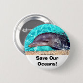 Red onze Oceanen! Dolphin Photo Button (Voorkant /achterkant)