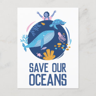 Red onze Oceanen Earth Day Briefkaart