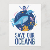 Red onze Oceanen Earth Day Briefkaart (Voorkant)