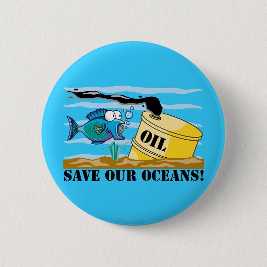 Red onze Oceanen Earth Day Ronde Button 5,7 Cm (Voorkant)