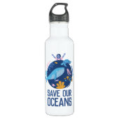 Red onze Oceanen Earth Day Waterfles (Voorkant)
