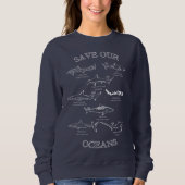 Red onze oceanen haai crewneck trui (Voorkant)
