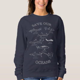 Red onze oceanen haai crewneck trui
