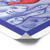 Red onze oceanen Happy Fish en Coral Poster (Hoek)