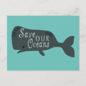 Red onze oceanen milieuwalvisblauw briefkaart (Voorkant)