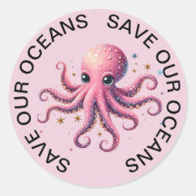Red onze oceanen Octopus Stickers