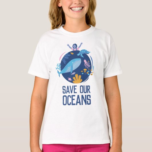 Red onze oceanen op Aarde Dag T-shirt (Voorkant)