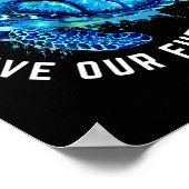 Red onze oceanen op de Dag van de Aarde Pro Milieu Poster (Hoek)