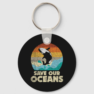 Red onze oceanen Orka Whale - Earth Day en het kli Sleutelhanger