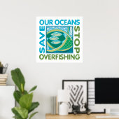 Red onze oceanen - Stop overbevissing Poster (Thuiskantoor)