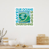 Red onze oceanen - Stop overbevissing Poster (Keuken)