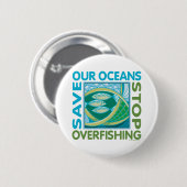 Red onze oceanen - Stop overbevissing Ronde Button 5,7 Cm (Voorkant /achterkant)