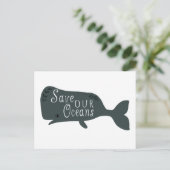 Red onze oceanen witte vis briefkaart (Staand voorkant)