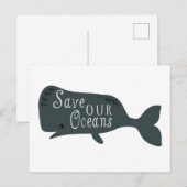 Red onze oceanen witte vis briefkaart (Voorkant / Achterkant)
