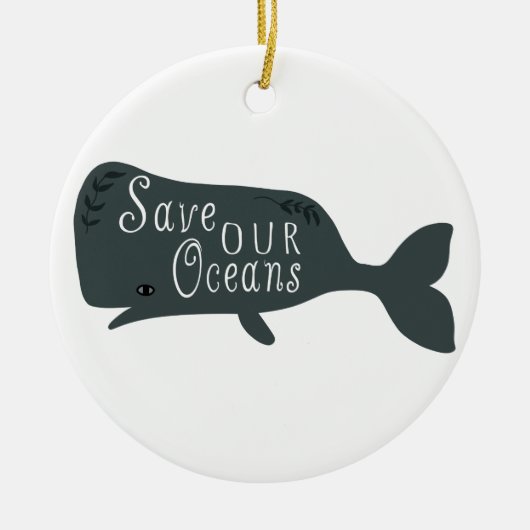 Red onze oceanen witte vis keramisch ornament (Voorkant)