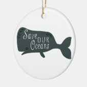 Red onze oceanen witte vis keramisch ornament (Links)