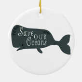 Red onze oceanen witte vis keramisch ornament (Achterkant)