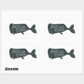 Red onze oceanen witte vis ovale sticker (Vel)