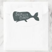 Red onze oceanen witte vis ovale sticker (Tas)