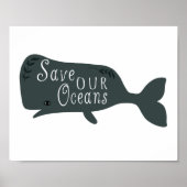 Red onze oceanen witte vis poster (Voorkant)