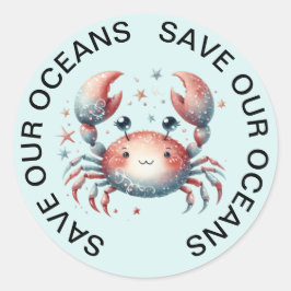 Red onze Oceans Crab Stickers