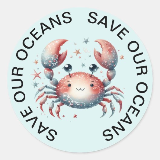Red onze Oceans Crab Stickers (Voorkant)