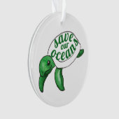 Red onze Oceans Cute Turtle Ornament (voorkant)