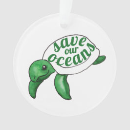 Red onze Oceans Cute Turtle Ornament