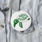 Red onze Oceans Cute Turtle Ronde Button 4,0 Cm (In situ)