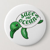 Red onze Oceans Cute Turtle Ronde Button 4,0 Cm (Voorkant)