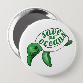 Red onze Oceans Cute Turtle Ronde Button 4,0 Cm