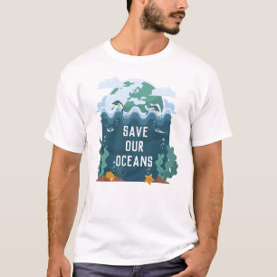 Red onze oceans Earth Day  T-shirt